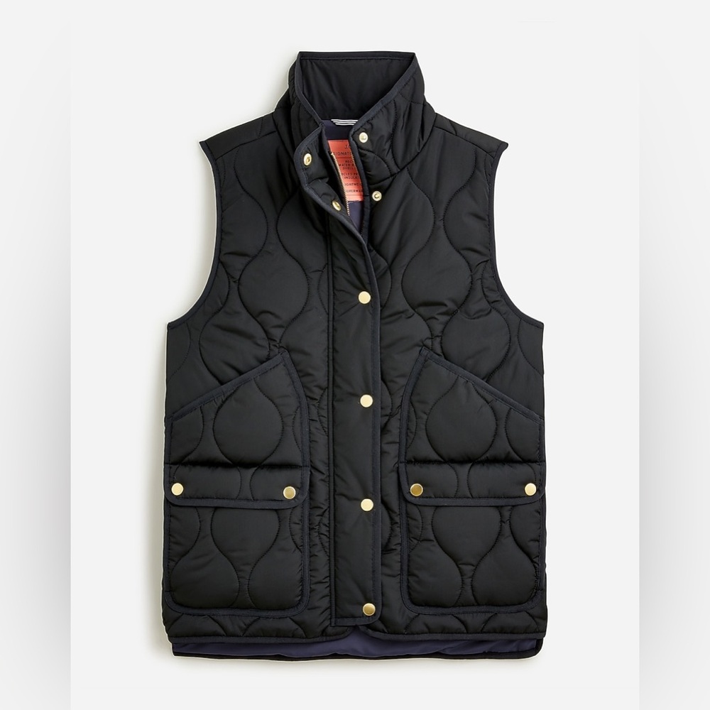 J.Crew quilted excursion puffer vest black XS NEW